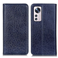 Leather Case Stands Flip Cover Holder K03Z for Xiaomi Mi 12 5G Blue