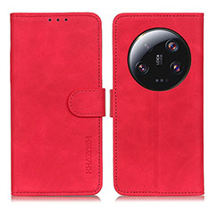 Leather Case Stands Flip Cover Holder K03Z for Xiaomi Mi 13 Ultra 5G Red