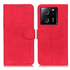 Leather Case Stands Flip Cover Holder K03Z for Xiaomi Mi 13T 5G Red