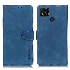 Leather Case Stands Flip Cover Holder K03Z for Xiaomi POCO C3 Blue