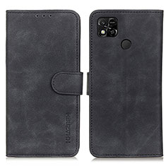 Leather Case Stands Flip Cover Holder K03Z for Xiaomi POCO C31 Black