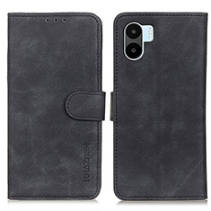 Leather Case Stands Flip Cover Holder K03Z for Xiaomi Poco C50 Black