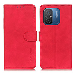Leather Case Stands Flip Cover Holder K03Z for Xiaomi Poco C55 Red