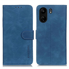 Leather Case Stands Flip Cover Holder K03Z for Xiaomi Poco C65 Blue