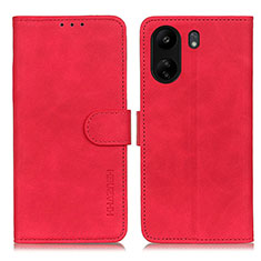 Leather Case Stands Flip Cover Holder K03Z for Xiaomi Poco C65 Red