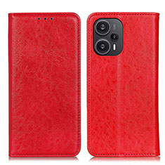 Leather Case Stands Flip Cover Holder K03Z for Xiaomi Poco F5 5G Red