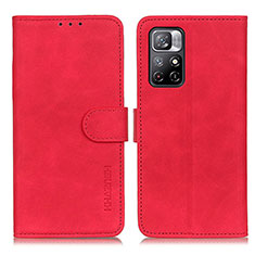 Leather Case Stands Flip Cover Holder K03Z for Xiaomi Poco M4 Pro 5G Red