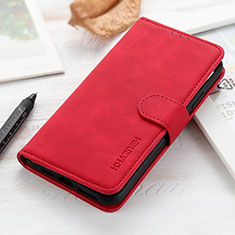 Leather Case Stands Flip Cover Holder K03Z for Xiaomi Redmi 10 4G Red