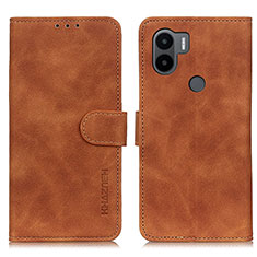 Leather Case Stands Flip Cover Holder K03Z for Xiaomi Redmi A1 Plus Brown