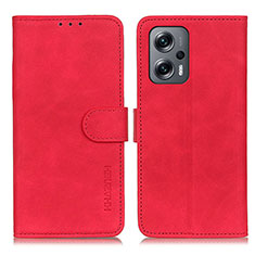 Leather Case Stands Flip Cover Holder K03Z for Xiaomi Redmi K50i 5G Red