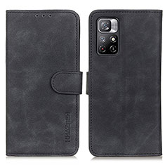 Leather Case Stands Flip Cover Holder K03Z for Xiaomi Redmi Note 11 5G Black