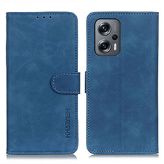 Leather Case Stands Flip Cover Holder K03Z for Xiaomi Redmi Note 11T Pro 5G Blue