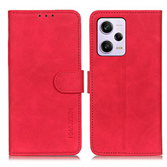 Leather Case Stands Flip Cover Holder K03Z for Xiaomi Redmi Note 12 Explorer Red