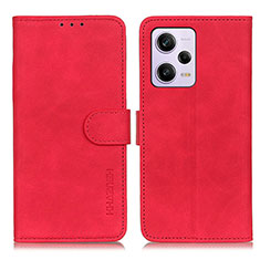 Leather Case Stands Flip Cover Holder K03Z for Xiaomi Redmi Note 12 Pro+ Plus 5G Red