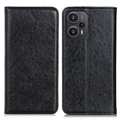 Leather Case Stands Flip Cover Holder K03Z for Xiaomi Redmi Note 12 Turbo 5G Black