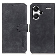 Leather Case Stands Flip Cover Holder K03Z for Xiaomi Redmi Note 13 Pro+ Plus 5G Black