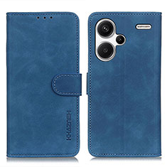 Leather Case Stands Flip Cover Holder K03Z for Xiaomi Redmi Note 13 Pro+ Plus 5G Blue