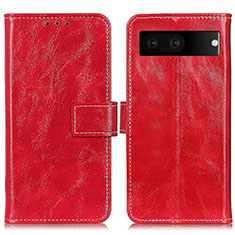 Leather Case Stands Flip Cover Holder K04Z for Google Pixel 7 5G Red