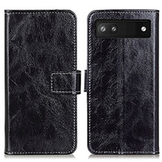 Leather Case Stands Flip Cover Holder K04Z for Google Pixel 7a 5G Black