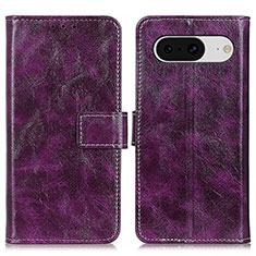 Leather Case Stands Flip Cover Holder K04Z for Google Pixel 8 5G Purple