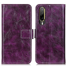 Leather Case Stands Flip Cover Holder K04Z for HTC Desire 22 Pro 5G Purple