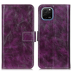 Leather Case Stands Flip Cover Holder K04Z for Huawei Enjoy 50z Purple