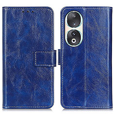 Leather Case Stands Flip Cover Holder K04Z for Huawei Honor 90 5G Blue