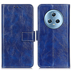 Leather Case Stands Flip Cover Holder K04Z for Huawei Honor Magic5 5G Blue