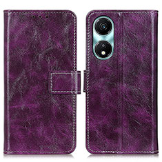 Leather Case Stands Flip Cover Holder K04Z for Huawei Honor X5 Plus Purple