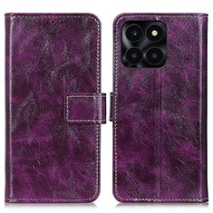 Leather Case Stands Flip Cover Holder K04Z for Huawei Honor X6a Purple