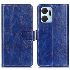 Leather Case Stands Flip Cover Holder K04Z for Huawei Honor X7a Blue