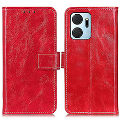 Leather Case Stands Flip Cover Holder K04Z for Huawei Honor X7a Red