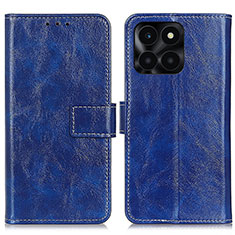 Leather Case Stands Flip Cover Holder K04Z for Huawei Honor X8b Blue