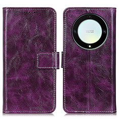 Leather Case Stands Flip Cover Holder K04Z for Huawei Honor X9a 5G Purple