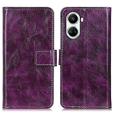 Leather Case Stands Flip Cover Holder K04Z for Huawei Nova 10 SE Purple