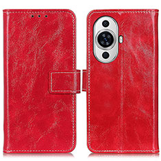 Leather Case Stands Flip Cover Holder K04Z for Huawei Nova 11 Red