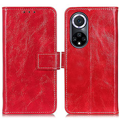 Leather Case Stands Flip Cover Holder K04Z for Huawei Nova 9 Red