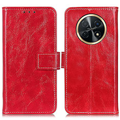 Leather Case Stands Flip Cover Holder K04Z for Huawei Nova Y91 Red