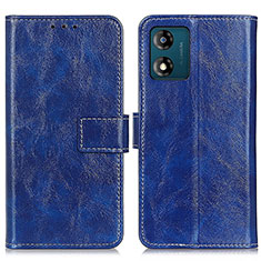 Leather Case Stands Flip Cover Holder K04Z for Motorola Moto E13 Blue