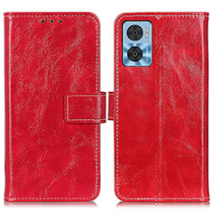 Leather Case Stands Flip Cover Holder K04Z for Motorola Moto E22i Red