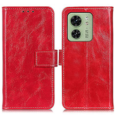 Leather Case Stands Flip Cover Holder K04Z for Motorola Moto Edge (2023) 5G Red