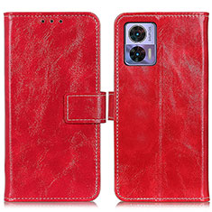 Leather Case Stands Flip Cover Holder K04Z for Motorola Moto Edge 30 Lite 5G Red