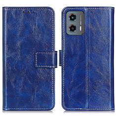 Leather Case Stands Flip Cover Holder K04Z for Motorola Moto G 5G (2023) Blue