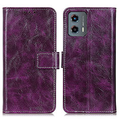 Leather Case Stands Flip Cover Holder K04Z for Motorola Moto G 5G (2023) Purple