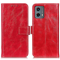 Leather Case Stands Flip Cover Holder K04Z for Motorola Moto G 5G (2023) Red