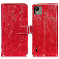 Leather Case Stands Flip Cover Holder K04Z for Nokia C110 Red