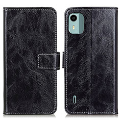 Leather Case Stands Flip Cover Holder K04Z for Nokia C12 Plus Black