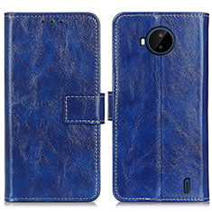 Leather Case Stands Flip Cover Holder K04Z for Nokia C20 Plus Blue