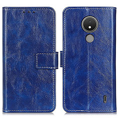 Leather Case Stands Flip Cover Holder K04Z for Nokia C21 Blue