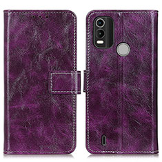 Leather Case Stands Flip Cover Holder K04Z for Nokia C21 Plus Purple